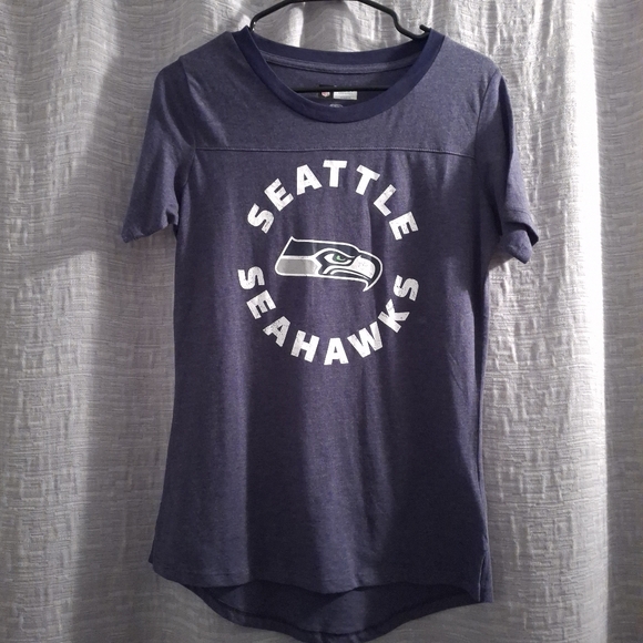 Nfl Team Tops - NFL Team Apparel Seattle Seahawks Lt Heathered Navy Women's T-shirt Sizes: M